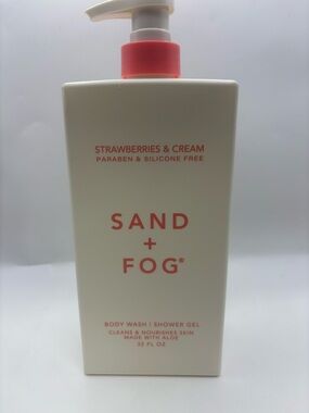 Sand + Fog Strawberries & Cream Body Wash — Cream and Pink